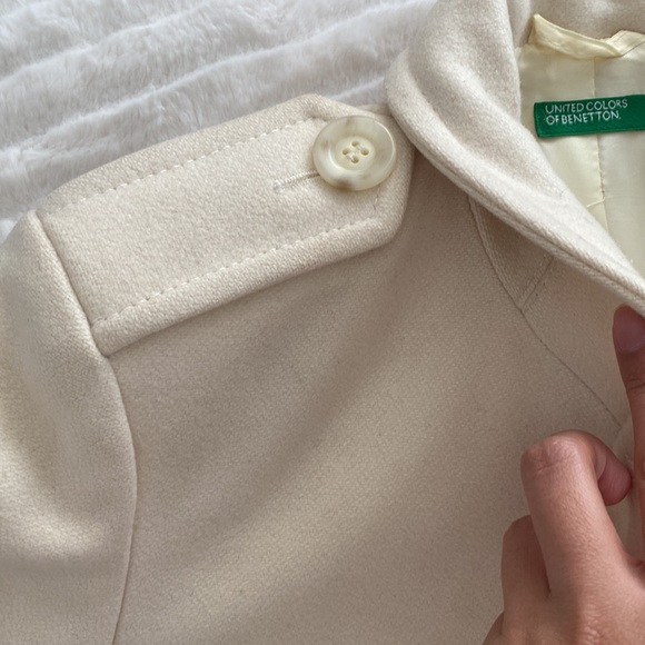 United Colors of Benetton Cream Pea Coat. - Picture 4 of 11